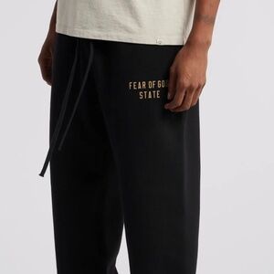 Fear of God Essential State Black Cotton Fleece Sweatpants Mens XXL